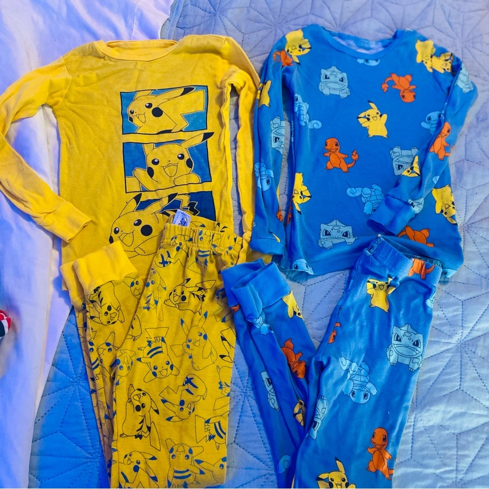 Pokemon Kids Pajama Sets - Yellow and Blue
